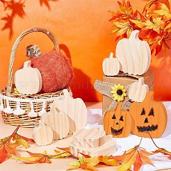 12 Stück 3 Stil Halloween Thema unbehandeltes Holz Dekoartikel&nbsp;DIY-OC0004-14