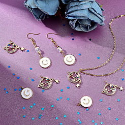 8шт 2 стиля латунные подвески с микропаве и кубическим цирконием&nbsp;ZIRC-AR0001-14