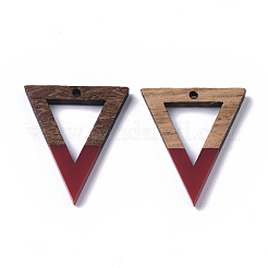 Pendentifs en bois de résine et de noyer&nbsp;X-RESI-S358-56E