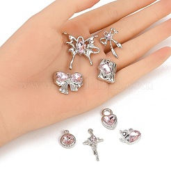 8 шт. 8 стиля подвески из сплава со стеклянной пластиной&nbsp;FIND-FP0002-94