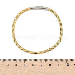 女性用304ステンレススチールスネークチェーンブレスレット  イオンプレーティング（ip）  マグネットスナップ付き  ゴールデン·ステンレス鋼色  7-5/8x1/8インチ（19.3x0.3cm）&nbsp;BJEW-Z087-18GP