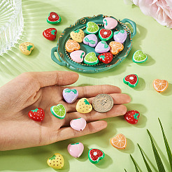 28шт 7 стиля непрозрачные акриловые бусины&nbsp;MACR-TA0002-41