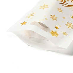 50 шт. Прозрачные целлофановые пакеты OPP с принтом снежинок на Рождество с прорезанными ручками&nbsp;LS-ABAG-C013-02