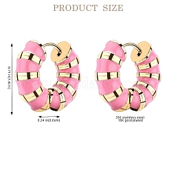 Aretes de aro gruesos con rayas esmaltadas&nbsp;JE1110H