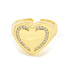 Открытая манжета из латуни с микропаве из прозрачного кубического циркония для женщин&nbsp;LS-RJEW-M173-02C-G