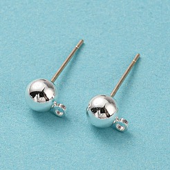 真鍮製スタッドピアスパーツ  シルバーピン925本付き  長持ちメッキ  カドミウムフリー＆鉛フリー  銀  7x5mm  穴：1.2mm  ピン：0.6mm&nbsp;FIND-R144-13C-S