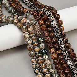 Тибетского стиля бусы дзи G-G039-10mm-M