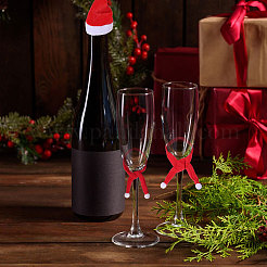 14 шт. 14 стиля рождественского бархатного чехла для бутылки вина AJEW-CA0004-47