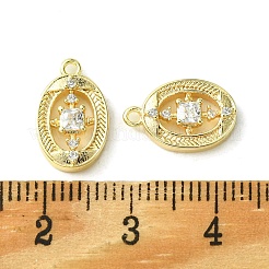 Breloques en laiton avec zircone cubique de micro pave&nbsp;KK-D092-04G