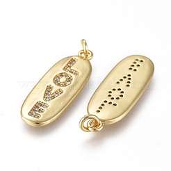 Латунные микропаве прозрачные подвески с фианитом KK-K242-07G-02