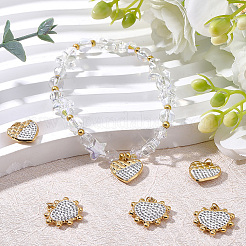 6 Stück 2 Stile 304 Edelstahl und handgefertigte Polymer Clay Kristall Strass Anhänger&nbsp;STAS-BBC0009-30