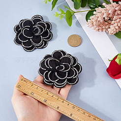 2 Stück Blumen-Schuhschnallenclips aus Polyester&nbsp;DIY-FH0010-56A