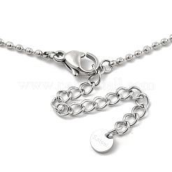 Colliers en acier inoxydable 304 avec pendentif en forme de larme et de boule ronde plate en zircone cubique pour femmes&nbsp;NJEW-F328-11P-08