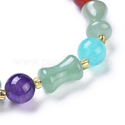 Pulseras de jade elástico natural&nbsp;BJEW-I260-09