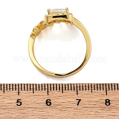 Латунные кольца-манжеты с микропаве и прозрачным цирконием для женщин&nbsp;LS-RJEW-C118-07G