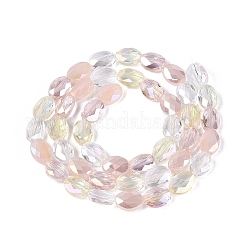 Stränge aus galvanisierter Jade-Imitation und undurchsichtigen sowie transparenten Glasperlen&nbsp;EGLA-Q135-6x8MM-01D