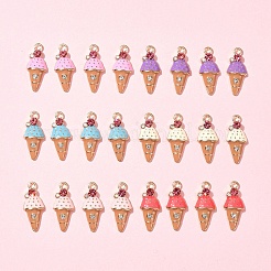 24шт 6 цвета светлые позолоченные подвески из сплава с эмалью&nbsp;ENAM-FS0001-93