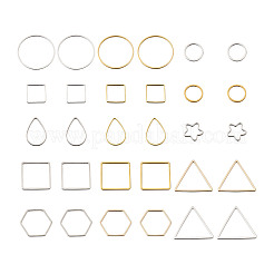 真鍮製フレームコネクター  混合図形  ミックスカラー  300個/箱&nbsp;KK-CD0001-11