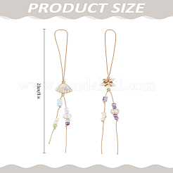 2 шт. 2 стиля фарфоровых бусин для мобильных ремней&nbsp;HJEW-LP0001-83