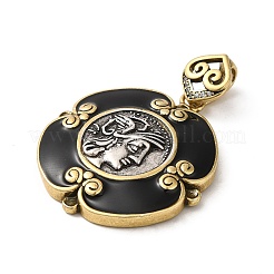 Латунь с фианитами и подвесками из эмали&nbsp;KK-Z033-06AS