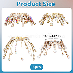 4 шт. латунные подвески для бокалов вина со стразами&nbsp;HJEW-OC00213