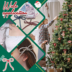 Стеклянный стразы синтетический каучук бант украшение для вечеринки&nbsp;HJEW-NB00230