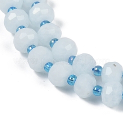 Природные окрашенные белого нефрита нитей бисера G-H057-A22-13