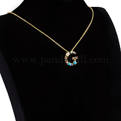 Colliers avec pendentifs initiaux en laiton doré&nbsp;NJEW-S069-JN002-G