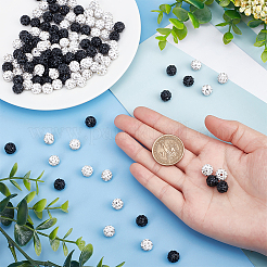 200 шт. 2-х цветные бусины из полимерной глины ручной работы со стразами CLAY-PH0001-78