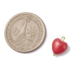 Подвески в виде сердечек из окрашенной синтетической бирюзы&nbsp;PALLOY-JF04356-01