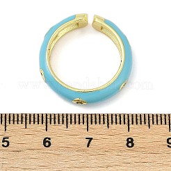 Кольца-манжеты из латуни с микропаве из прозрачного кубического циркония и эмалью для женщин&nbsp;RJEW-L113-020G