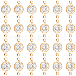 50 шт. латунные подвески-коннекторы с прозрачным кубическим цирконием&nbsp;KK-BBC0023-16