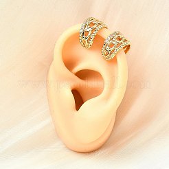 Латунные серьги-манжеты из прозрачного кубического циркония&nbsp;EJEW-F370-17G