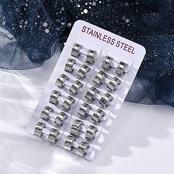 Серьги-кольца из нержавеющей стали 304 с эффектом полировки EJEW-M001-16P