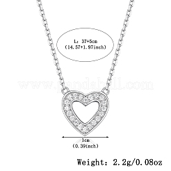 Collier pendentif cœur en argent orné de zircon&nbsp;BP6490
