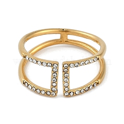 Кольцо-манжета из нержавеющей стали 304 с ионным покрытием (IP) со стразами&nbsp;RJEW-D083-04G