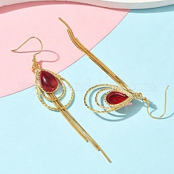 Серьги-подвески из гальванизированной латуни EJEW-Z129-02G