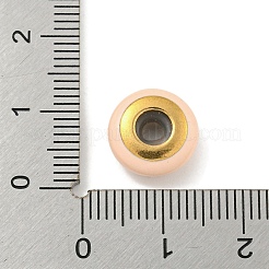 304ステンレススチールエナメルヨーロピアンビーズ  内部のゴムと  大穴ビーズ  ロンデル  ゴールドカラー  11.5x5mm  穴：4.5mm&nbsp;STAS-U005-01B-G