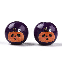 Halloween-Thema Holz europäische Perlen&nbsp;WOOD-N016-04C