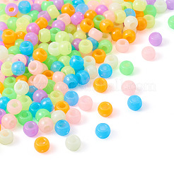 210шт 7 цвета светящиеся акриловые бусины&nbsp;OACR-TA0003-23