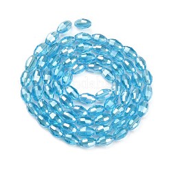 Стеклянные бусины с гальваническим покрытием  GC6X9MMC20Y-AB