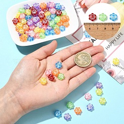 100 perles acryliques transparentes avec visage souriant&nbsp;MACR-YW0003-47A