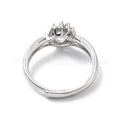 Регулируемое родиевое покрытие 925 кольцо из стерлингового серебра с прозрачным кубическим цирконием STER-C011-02P