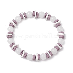 Круглые бусины из натурального белого нефрита&nbsp;BJEW-JB11818-02