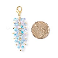 Труба цветок стеклянный кулон украшения HJEW-JM00800-01