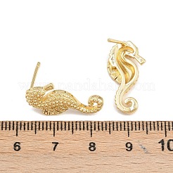 Серьги-гвоздики из латуни в виде морского домика&nbsp;EJEW-K318-01G