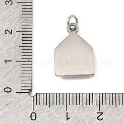 304ステンレスペンダント  ステンレス鋼色  ハートチャーム付き封筒  18x12.5x3mm  丸カン：5x0.8ミリ  3.4mm内径&nbsp;STAS-A140-04A-P