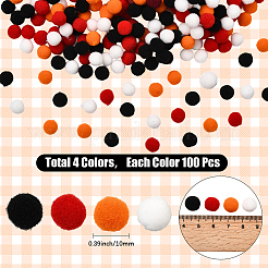 400 Stück 4 Farben Polyester-Pompon-Bälle&nbsp;DIY-SC0031-37C