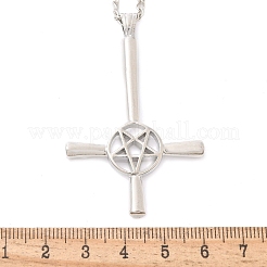 Christliche Halskette mit umgedrehtem Kreuz und Stern aus einer Legierung&nbsp;LS-NJEW-NH0001-03P