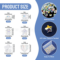 90 pièces 6 styles de perles de verre galvanoplastie&nbsp;EGLA-TA0013-73